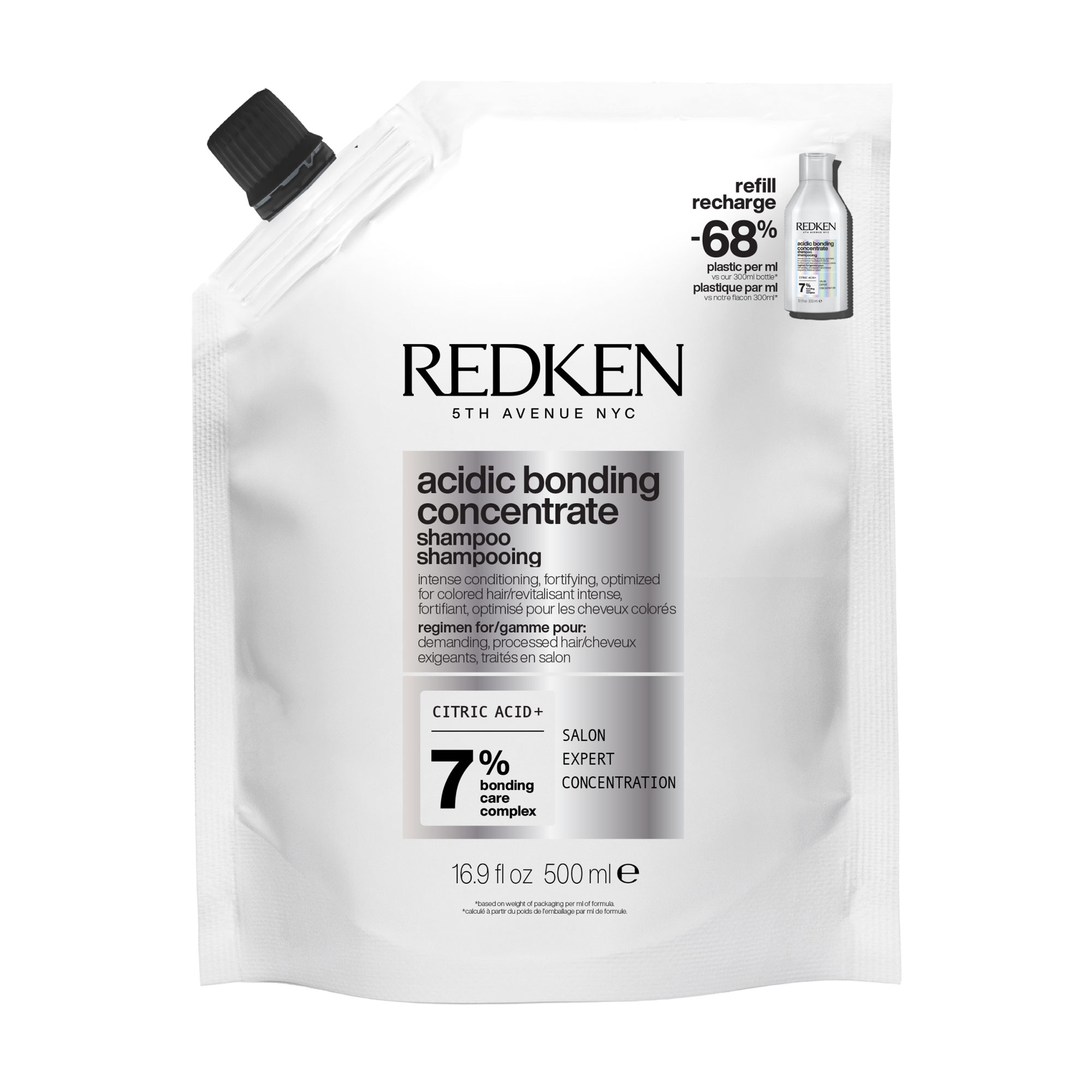 Шампунь Redken Acidic Bonding Concentrate Shampoo для інтенсивного догляду за хімічно пошкодженим волоссям, 500 мл (дойпак)